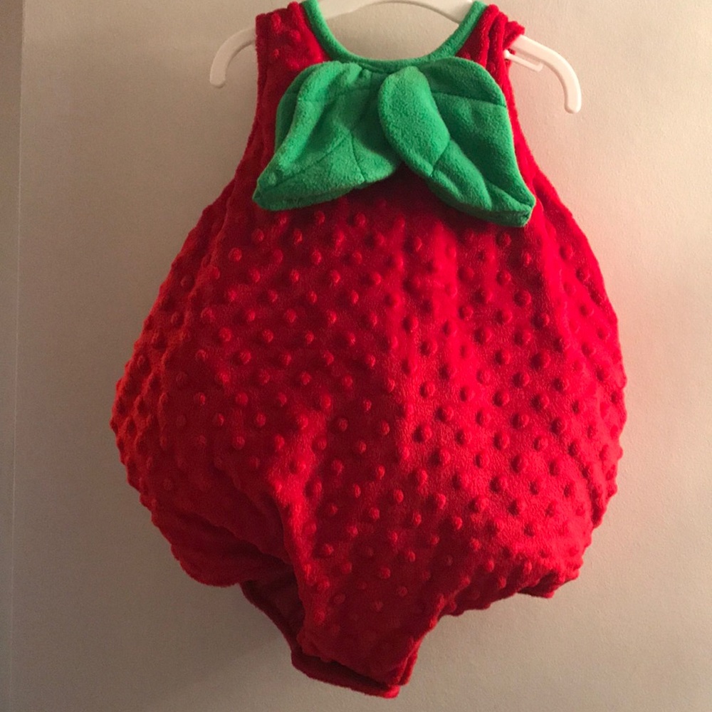 A strawberry costume